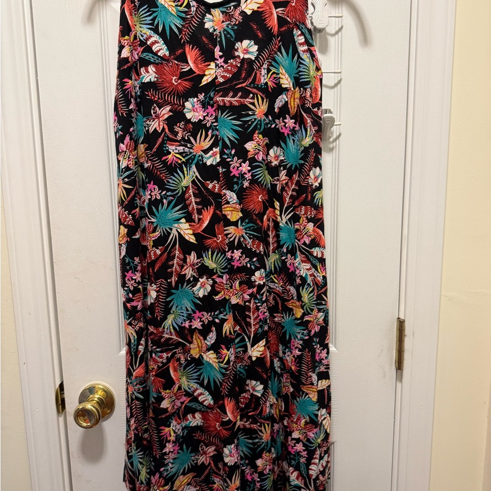 Grace and Lace Tiered Mesh Floral Sleeveless Tank Dress - Picture 3 of 4
